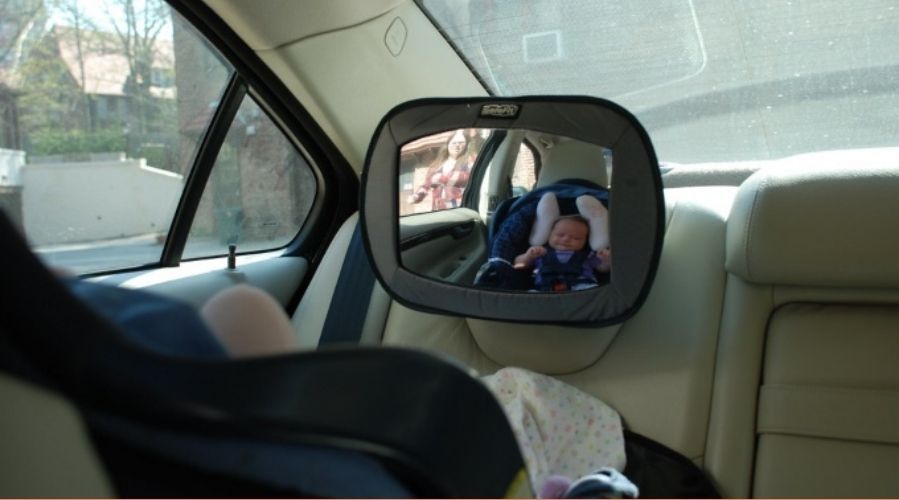 So Peep Baby Car Mirror - Adjustable, Extra Large Backseat Safety Mirrors  with Wide-Angle View and Headrest Straps for Rear-Facing Infant Car Seats 